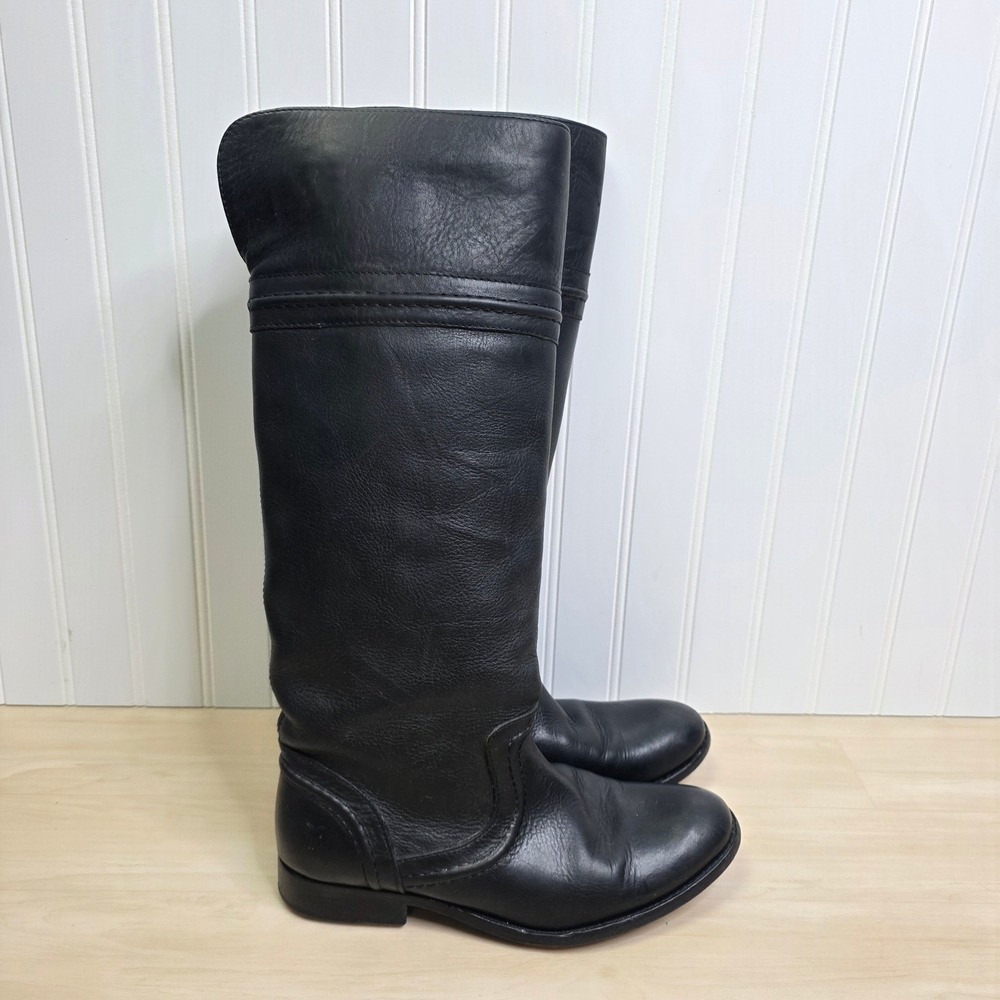 Frye Womens Black Leather Tall Riding Boots Harness‎ Western Equestrian Size 8